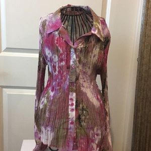 Seventeen Sheer Crinkle Flowy Long Sleeves Boho